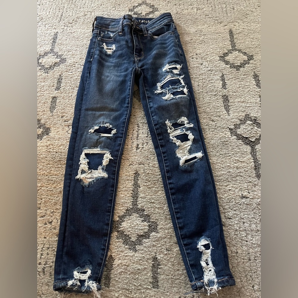 American Eagle HIRISE jeggings crop jeans size 000S